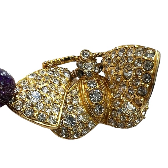 VINTAGE JOAN RIVERS PAVE CRYSTAL TREMBLER BUTTERFLY BROOCH W ARTICULATED WINGS - Picture 15 of 16